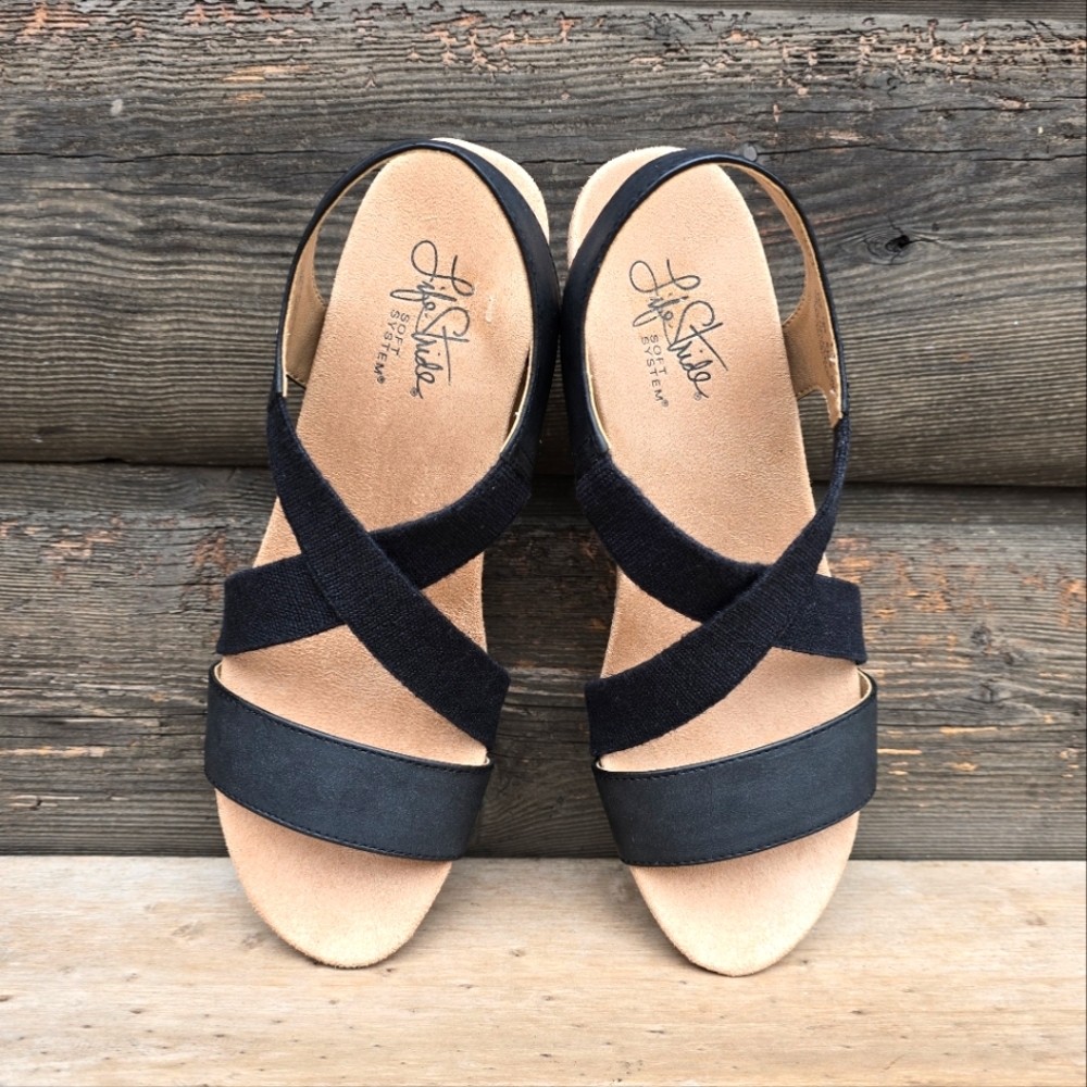 Life Stride NEW Mexico Modern Coastal Minimalist Cork Wedge Comfort Sandal 7M - Picture 7 of 16